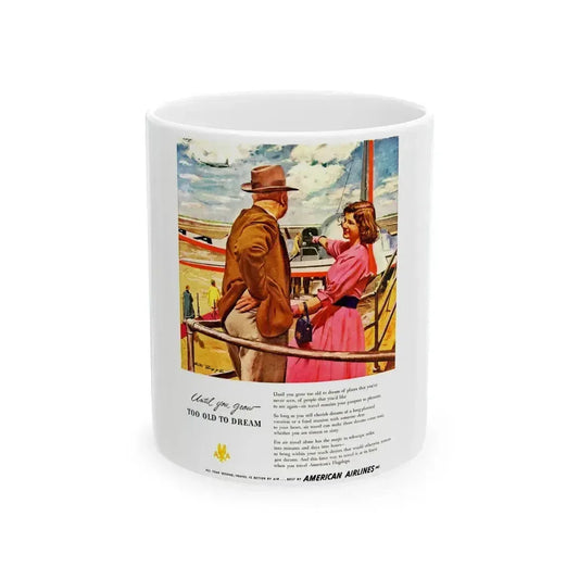 American Airlines advertisement_1 - White Coffee Mug 11oz - Go Mug Yourself