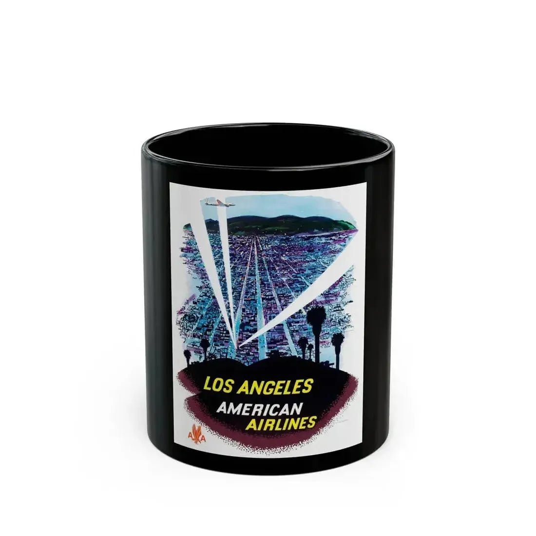 American Airlines - Los Angeles (1950s) - Black Coffee Mug 11oz - Go Mug Yourself