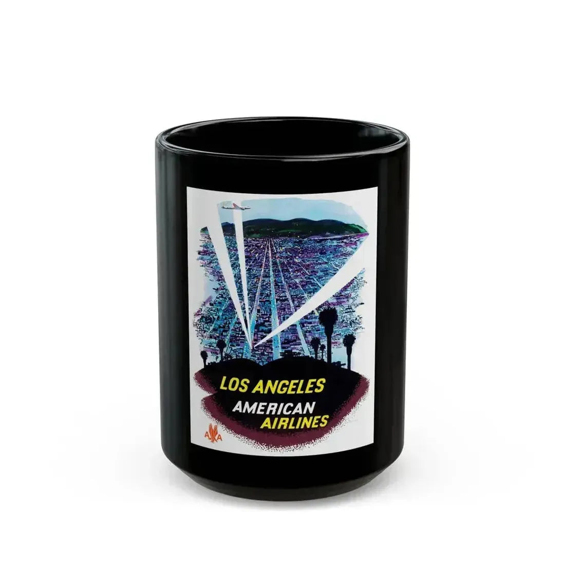 American Airlines - Los Angeles (1950s) - Black Coffee Mug 15oz - Go Mug Yourself