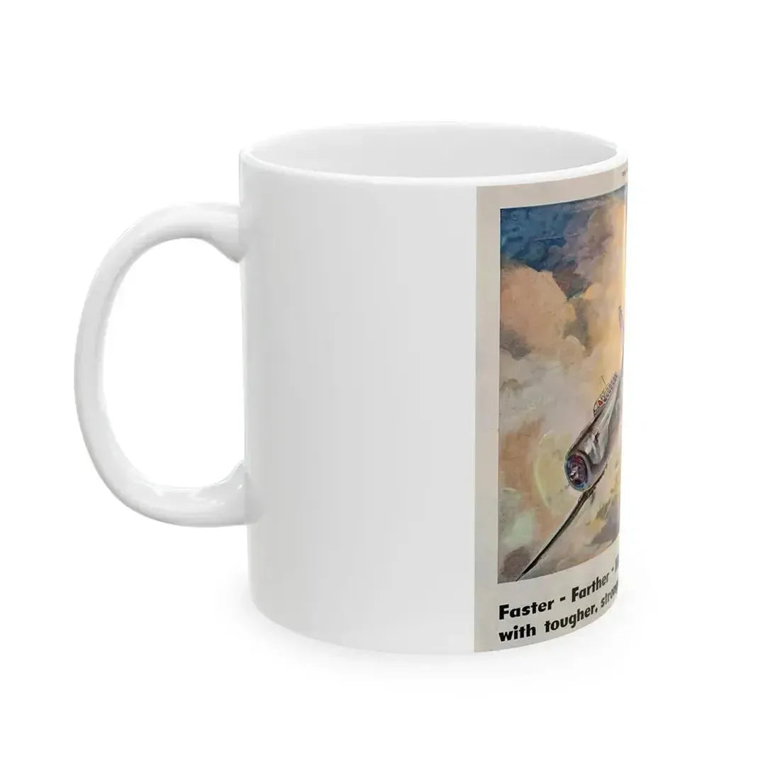 American Airpower, Republic Steel ad, The Saturday Evening Post, January 24, 1942 - White Coffee Mug - Go Mug Yourself