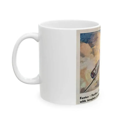 American Airpower, Republic Steel ad, The Saturday Evening Post, January 24, 1942 - White Coffee Mug - Go Mug Yourself