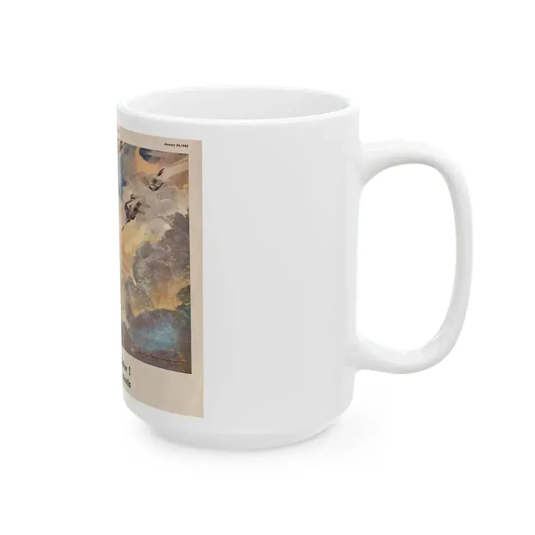 American Airpower, Republic Steel ad, The Saturday Evening Post, January 24, 1942 - White Coffee Mug - Go Mug Yourself