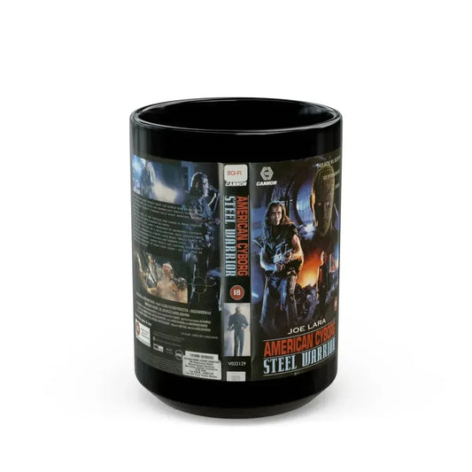 AMERICAN CYBORG STEEL WARRIOR JOE LARA (VHS COVER) - Black Coffee Mug 15oz - Go Mug Yourself