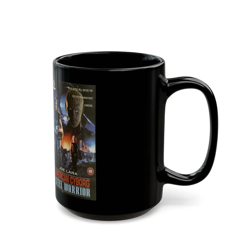 AMERICAN CYBORG STEEL WARRIOR JOE LARA (VHS COVER) - Black Coffee Mug-Go Mug Yourself