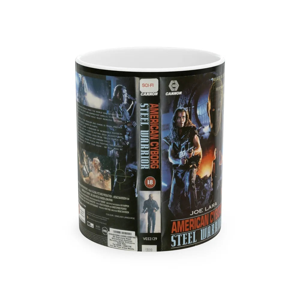 AMERICAN CYBORG STEEL WARRIOR (VHS COVER) - White Coffee Mug-11oz-Go Mug Yourself