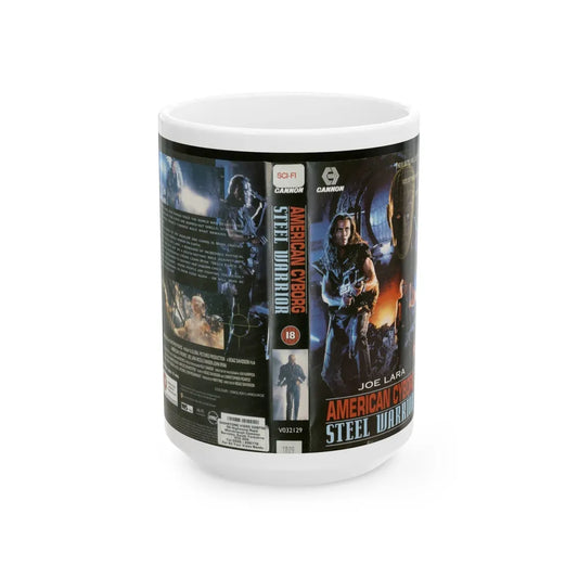 AMERICAN CYBORG STEEL WARRIOR (VHS COVER) - White Coffee Mug-15oz-Go Mug Yourself