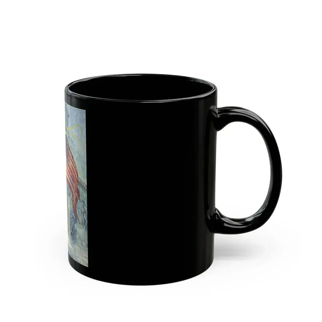 American Flag in a Snow Storm, original illustration - Black Coffee Mug - Go Mug Yourself