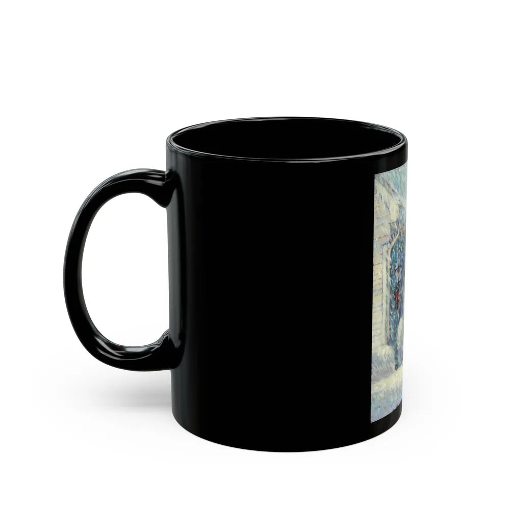 American Flag in a Snow Storm, original illustration - Black Coffee Mug-Go Mug Yourself