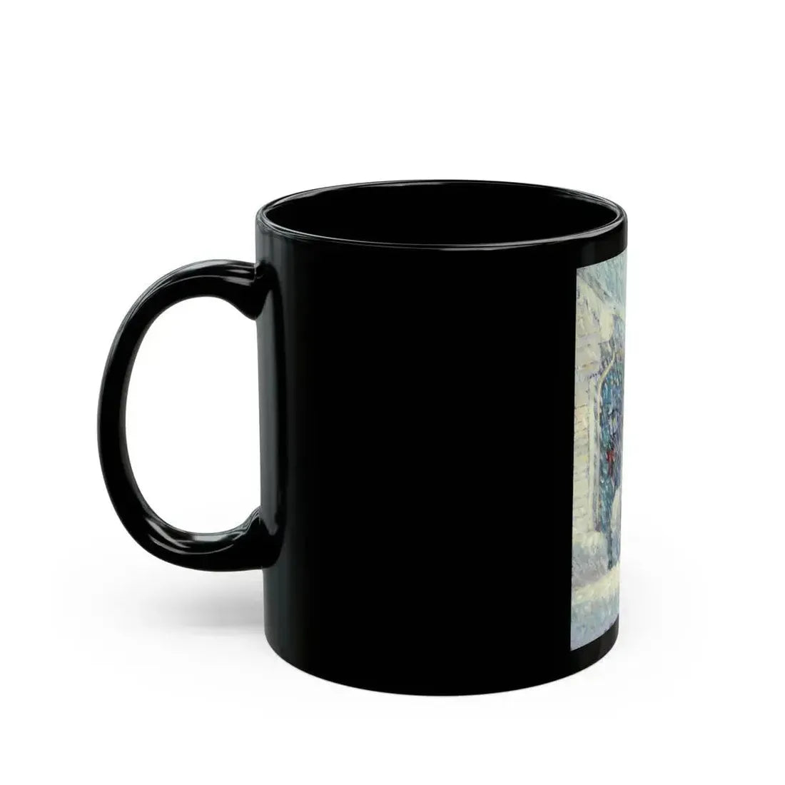 American Flag in a Snow Storm, original illustration - Black Coffee Mug - Go Mug Yourself