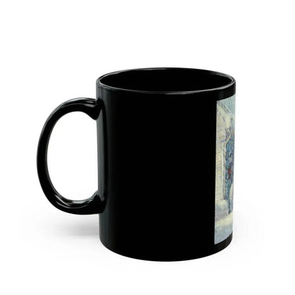American Flag in a Snow Storm, original illustration - Black Coffee Mug - Go Mug Yourself