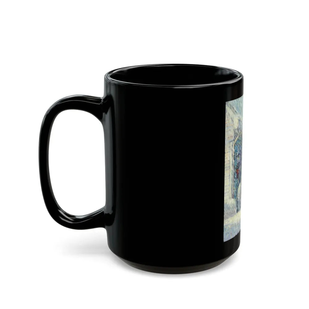 American Flag in a Snow Storm, original illustration - Black Coffee Mug-Go Mug Yourself