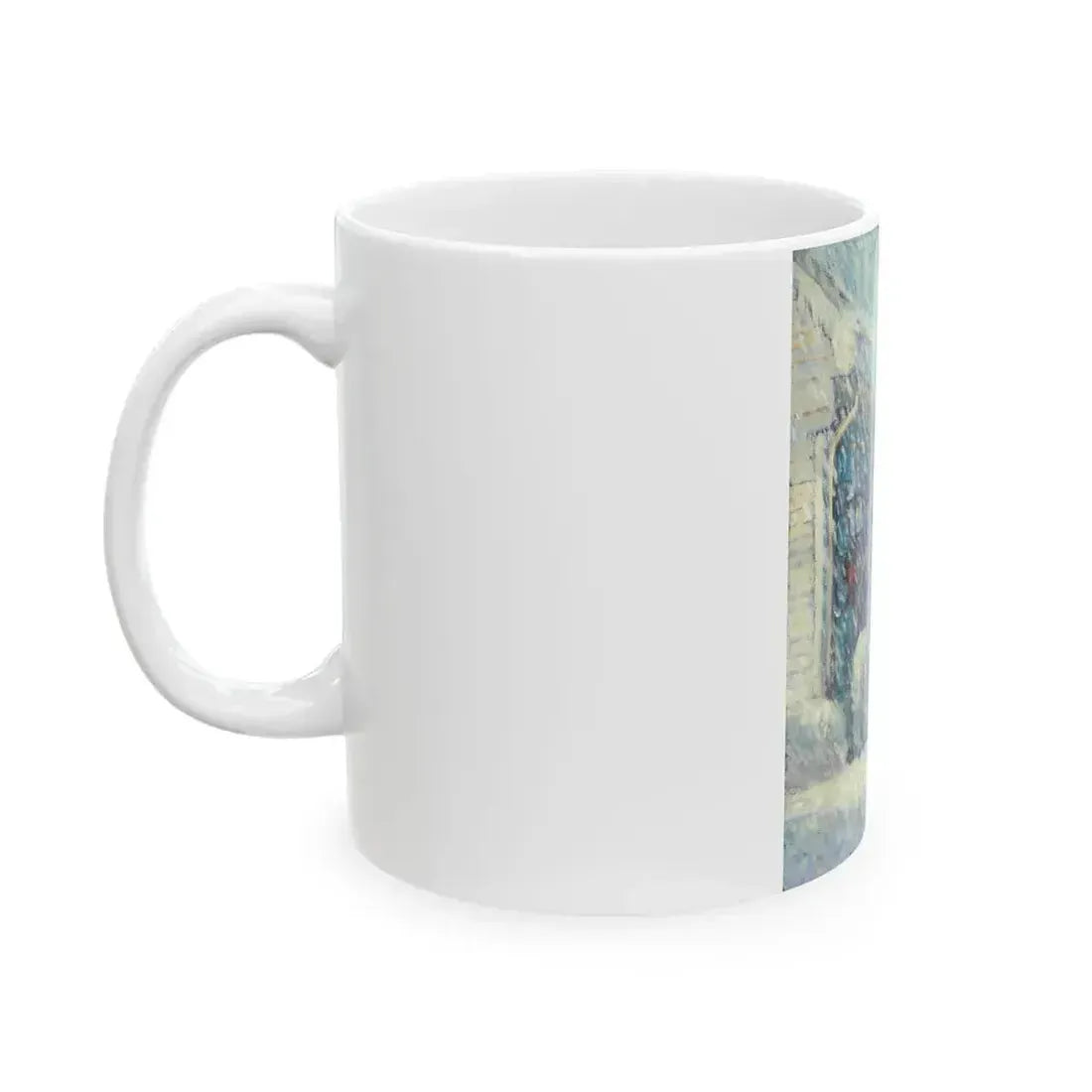 American Flag in a Snow Storm, original illustration - White Coffee Mug - Go Mug Yourself