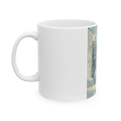 American Flag in a Snow Storm, original illustration - White Coffee Mug - Go Mug Yourself