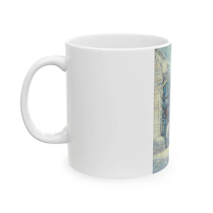 American Flag in a Snow Storm, original illustration - White Coffee Mug-Go Mug Yourself