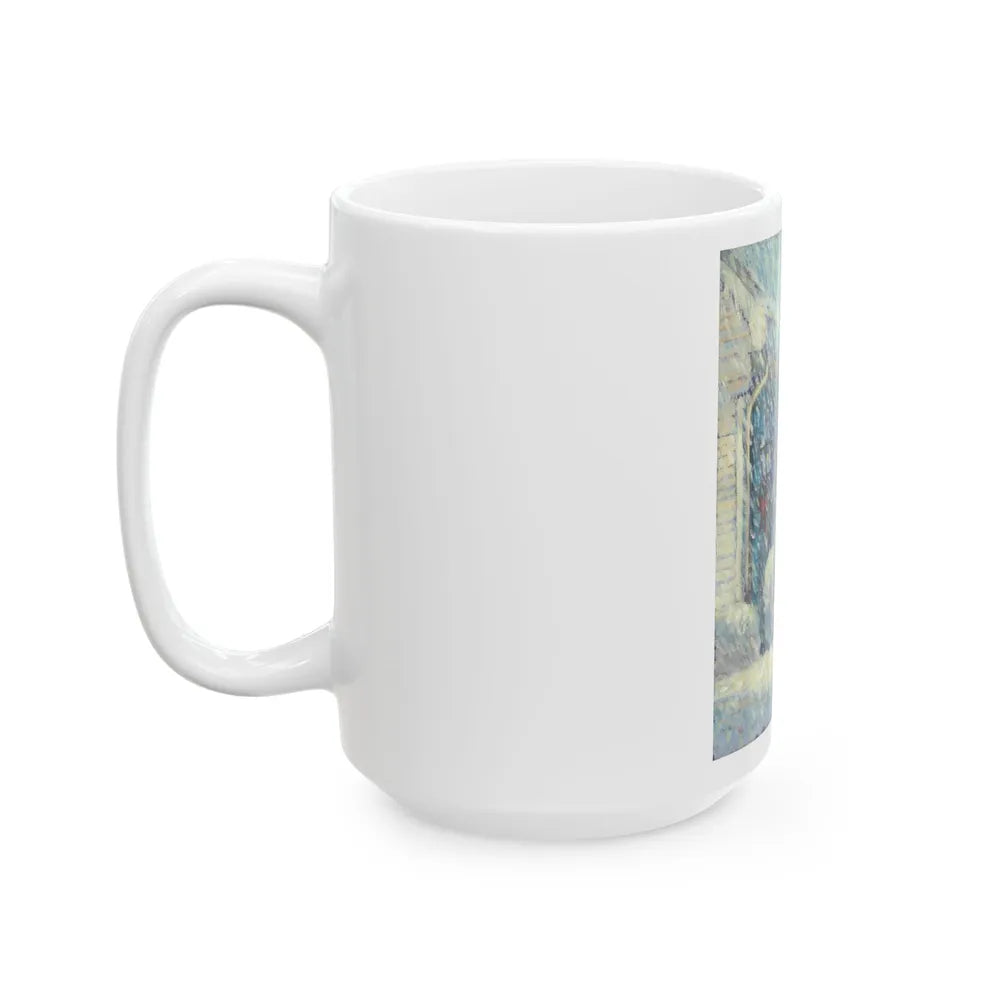 American Flag in a Snow Storm, original illustration - White Coffee Mug-Go Mug Yourself