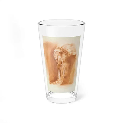 American Indian Illustration - Pint Glass 16oz 16oz - Go Mug Yourself