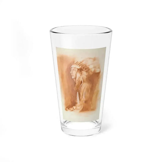 American Indian Illustration - Pint Glass 16oz 16oz - Go Mug Yourself