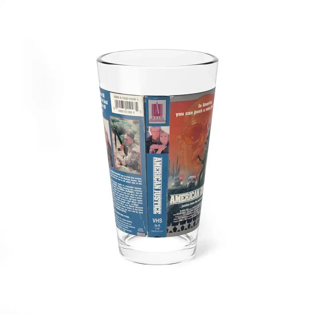 AMERICAN JUSTICE (VHS COVER) Pint Glass 16oz 16oz - Go Mug Yourself