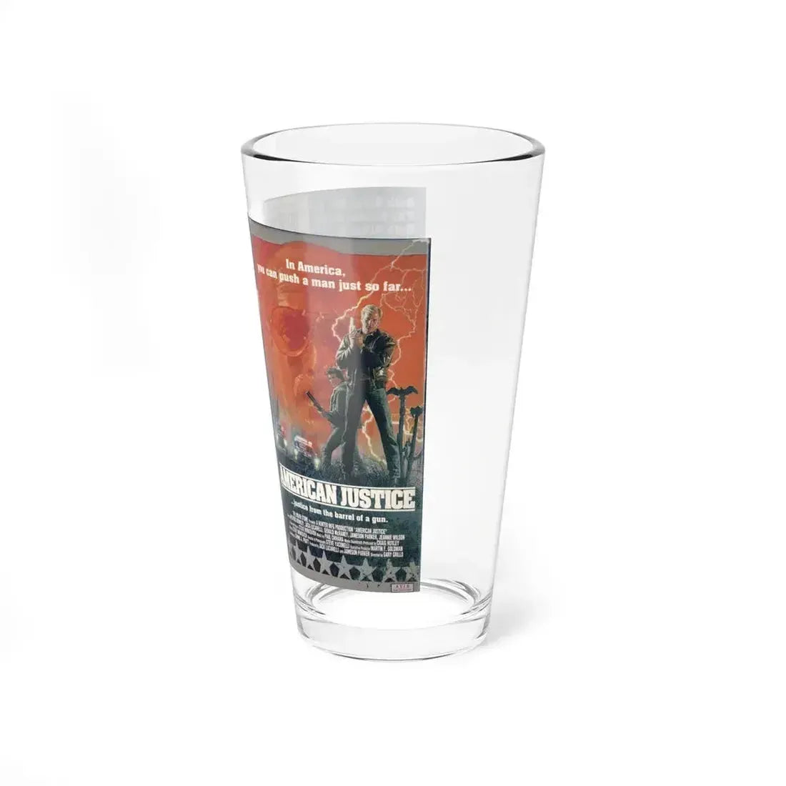 AMERICAN JUSTICE (VHS COVER) Pint Glass 16oz - Go Mug Yourself
