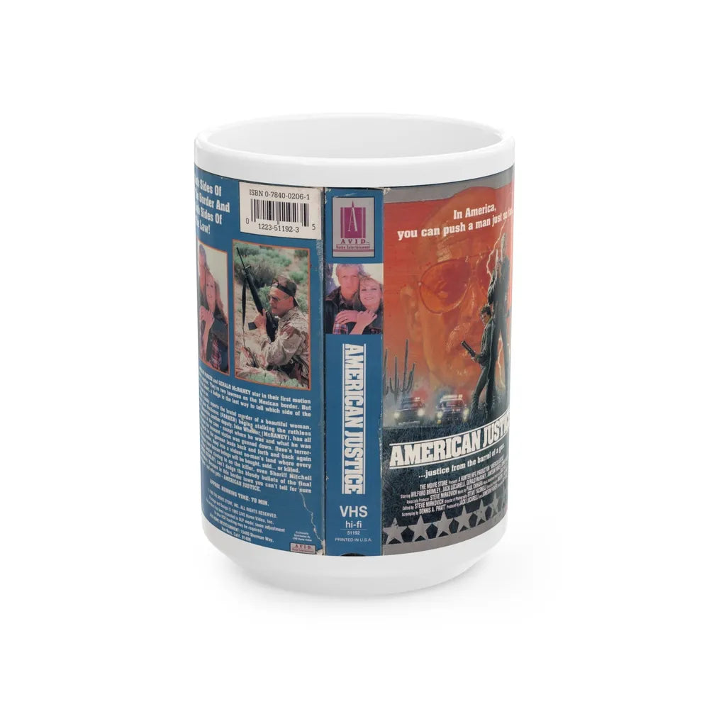 AMERICAN JUSTICE (VHS COVER) - White Coffee Mug-15oz-Go Mug Yourself