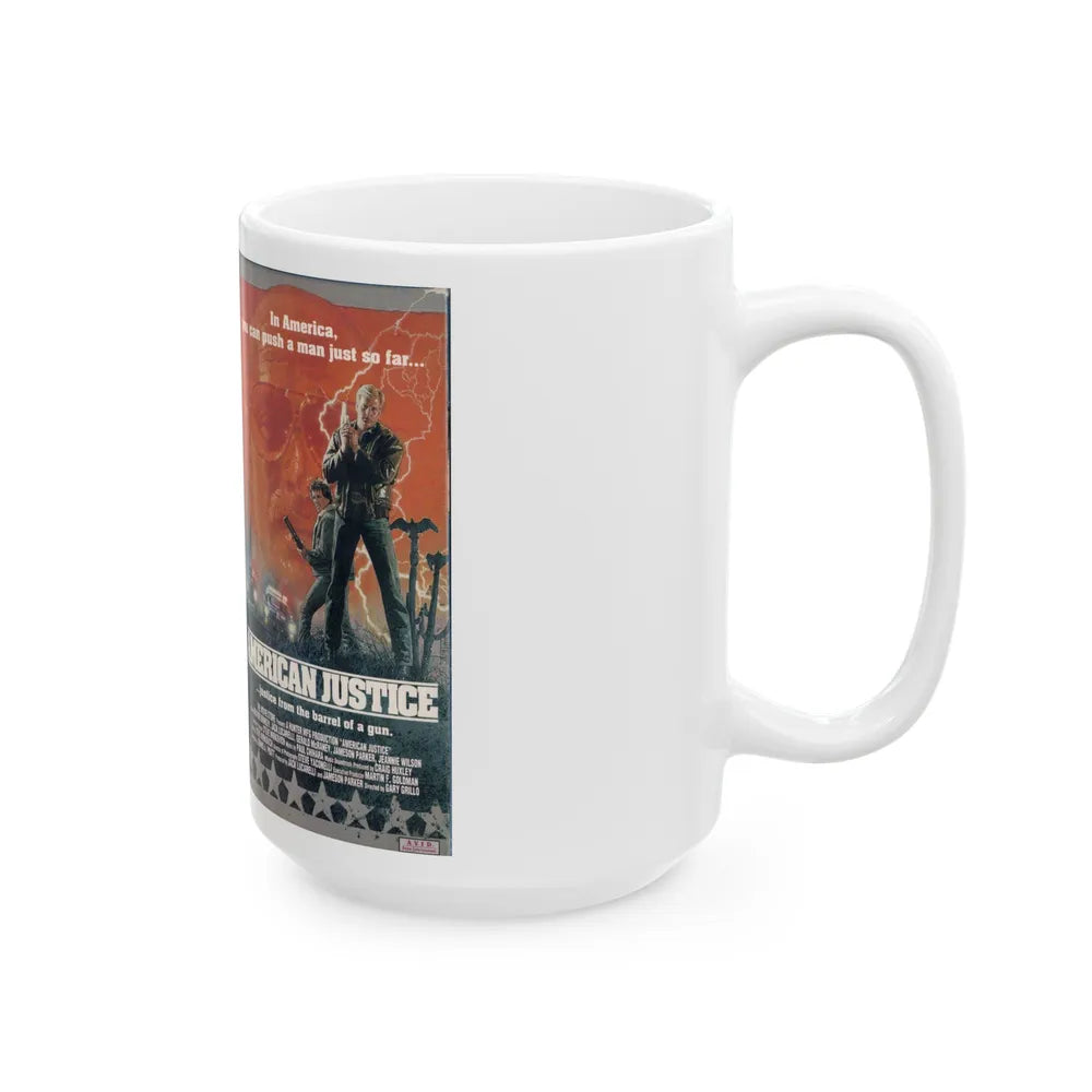 AMERICAN JUSTICE (VHS COVER) - White Coffee Mug-Go Mug Yourself