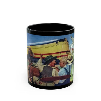 American Locomotive ad, The Saturday Evening Post, May 6, 1944 - Black Coffee Mug 11oz - Go Mug Yourself