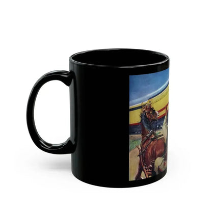 American Locomotive ad, The Saturday Evening Post, May 6, 1944 - Black Coffee Mug - Go Mug Yourself