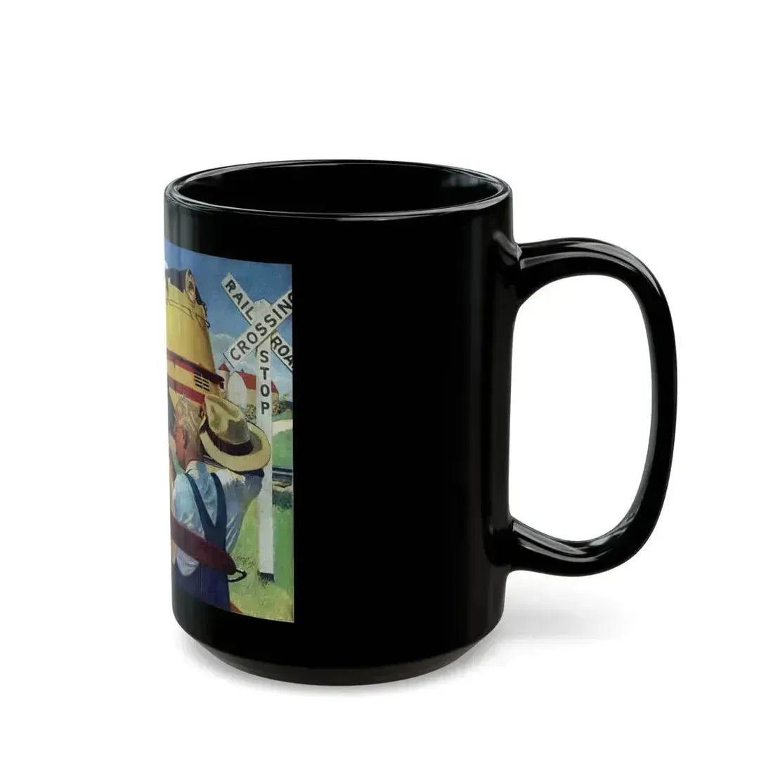 American Locomotive ad, The Saturday Evening Post, May 6, 1944 - Black Coffee Mug - Go Mug Yourself