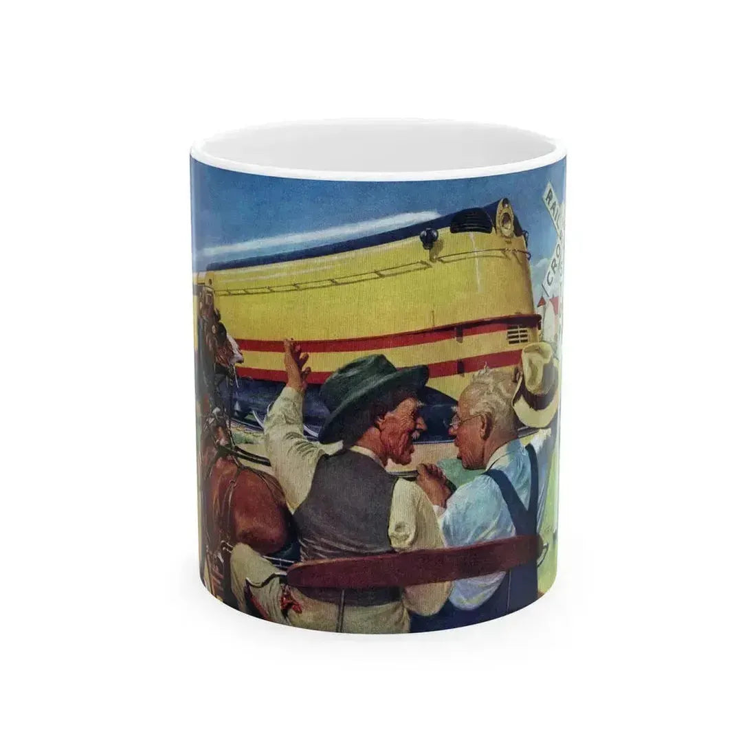 American Locomotive ad, The Saturday Evening Post, May 6, 1944 - White Coffee Mug 11oz - Go Mug Yourself