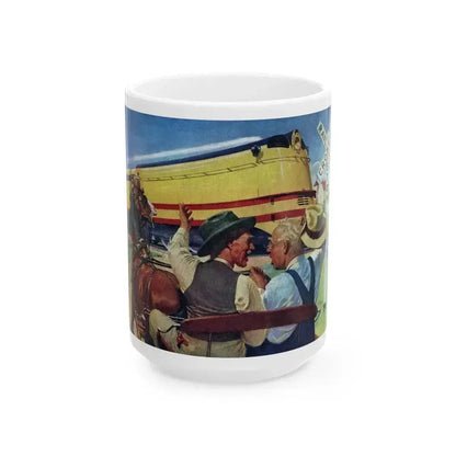 American Locomotive ad, The Saturday Evening Post, May 6, 1944 - White Coffee Mug 15oz - Go Mug Yourself