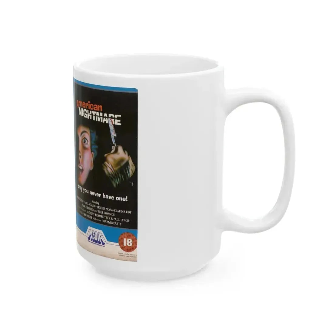 AMERICAN NIGHTMARE (VHS COVER) - White Coffee Mug - Go Mug Yourself