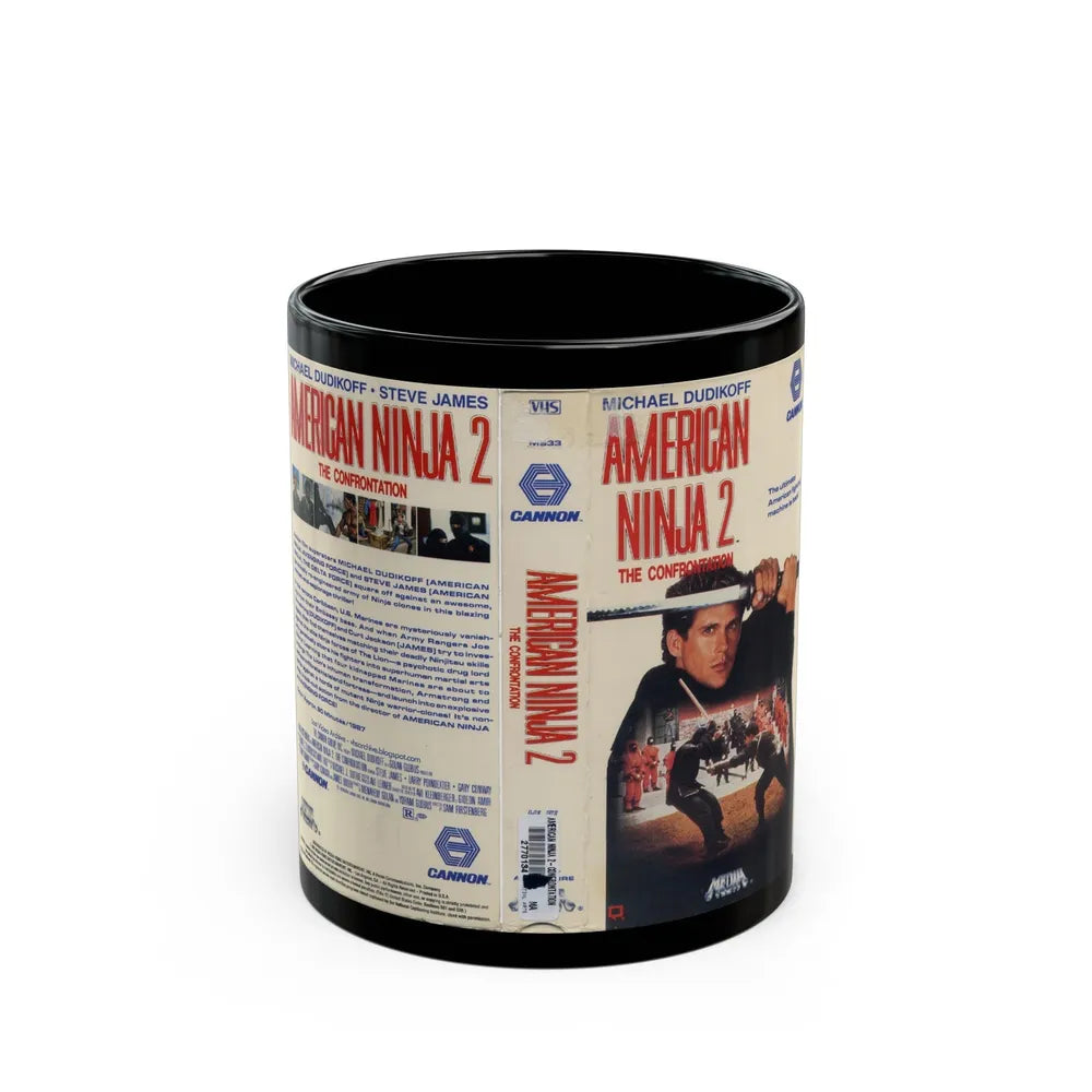 AMERICAN NINJA 2 THE CONFRONTATION (VHS COVER) - Black Coffee Mug-11oz-Go Mug Yourself