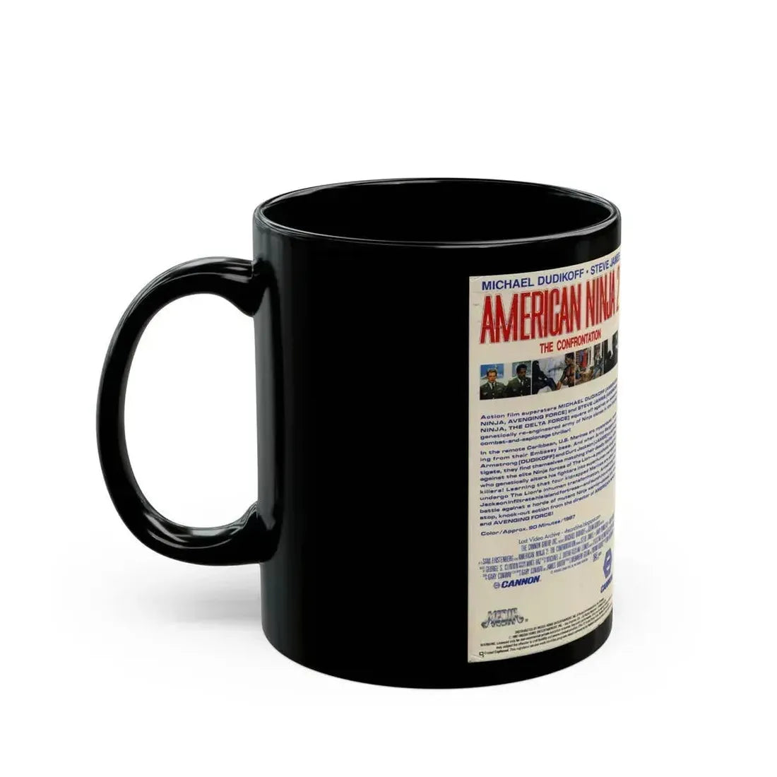 AMERICAN NINJA 2 THE CONFRONTATION (VHS COVER) - Black Coffee Mug - Go Mug Yourself