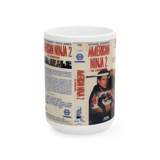 AMERICAN NINJA 2 THE CONFRONTATION (VHS COVER) - White Coffee Mug-15oz-Go Mug Yourself