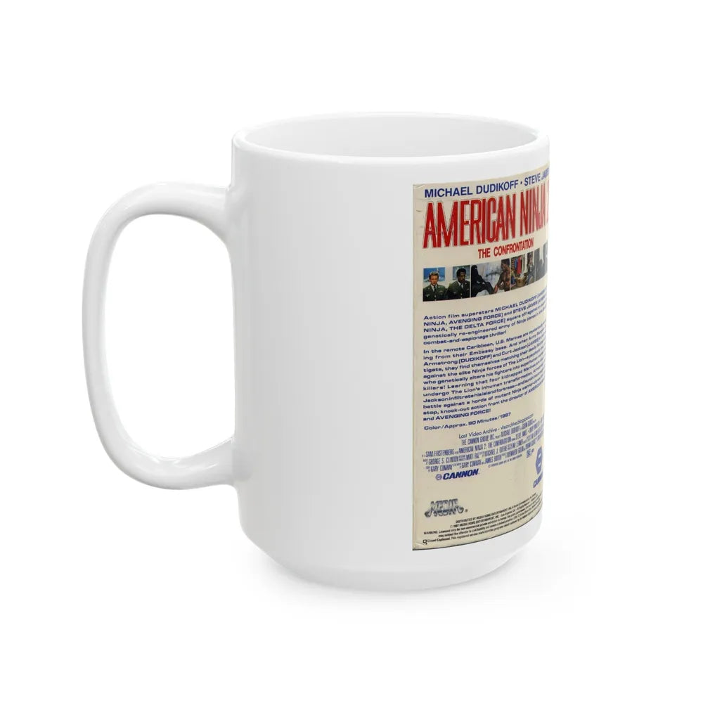 AMERICAN NINJA 2 THE CONFRONTATION (VHS COVER) - White Coffee Mug-Go Mug Yourself