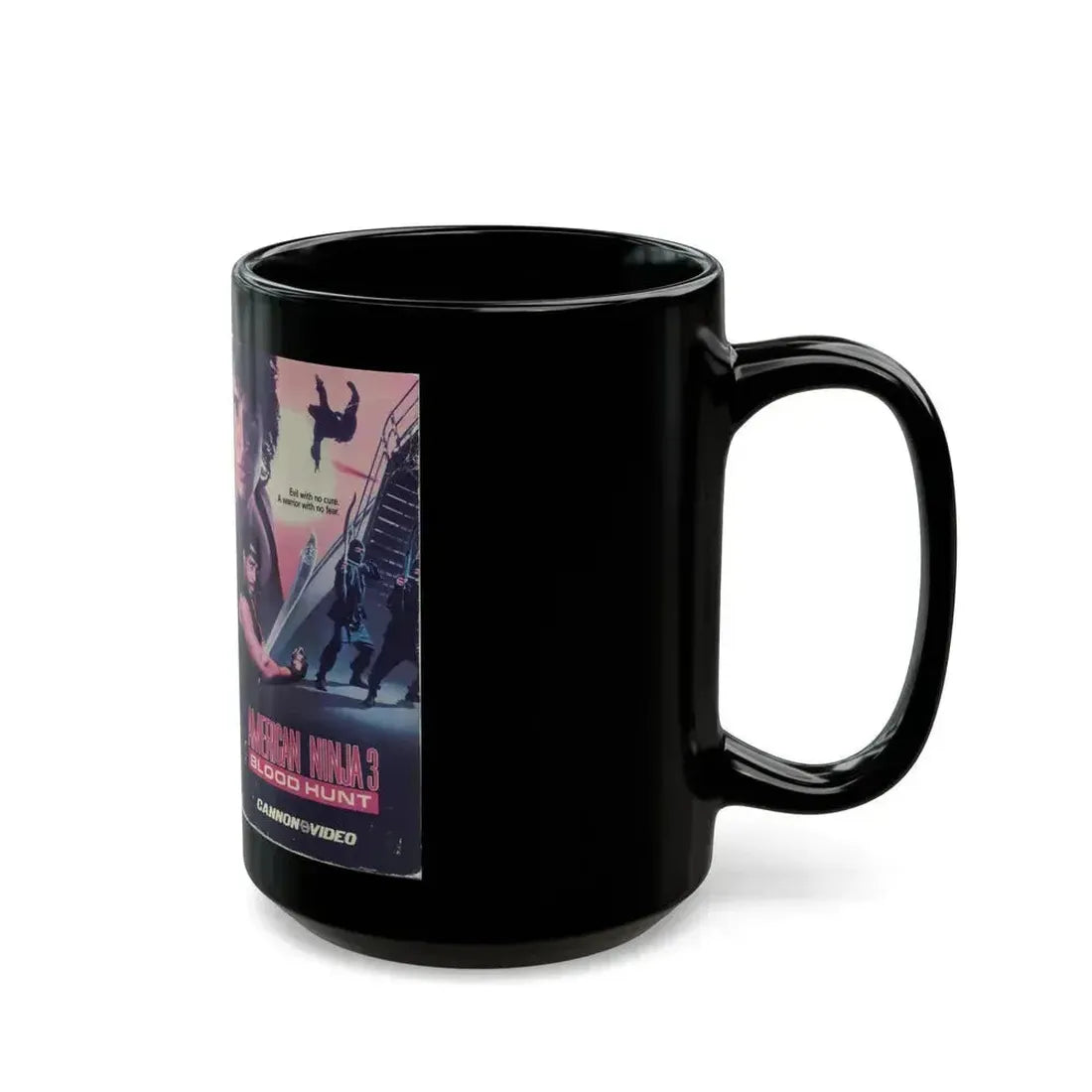 AMERICAN NINJA 3 BLOOD HUNT (VHS COVER) - Black Coffee Mug - Go Mug Yourself