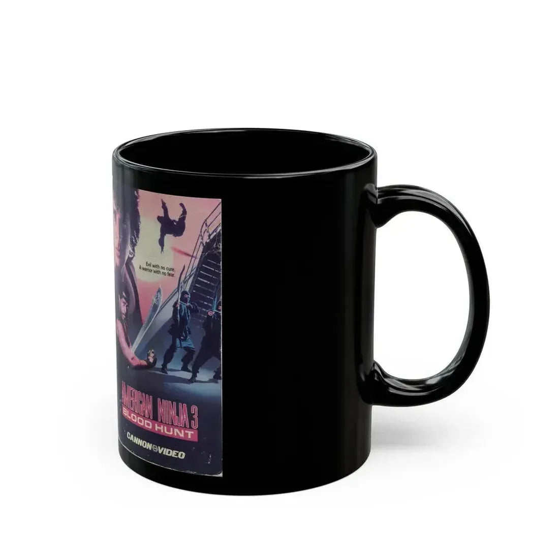 AMERICAN NINJA 3 BLOOD HUNT (VHS COVER) - Black Coffee Mug - Go Mug Yourself