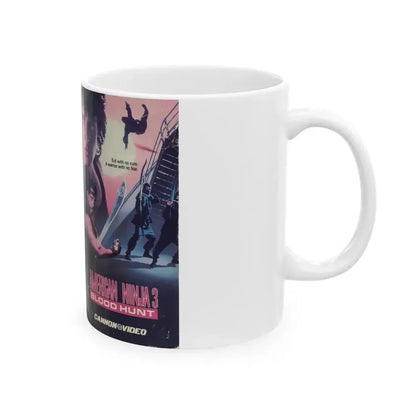 AMERICAN NINJA 3 BLOOD HUNT (VHS COVER) - White Coffee Mug - Go Mug Yourself