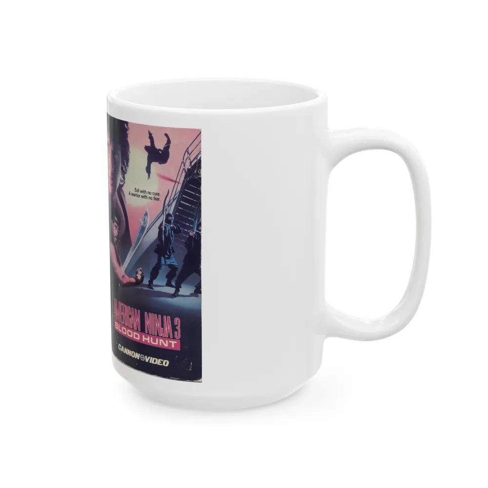 AMERICAN NINJA 3 BLOOD HUNT (VHS COVER) - White Coffee Mug-Go Mug Yourself