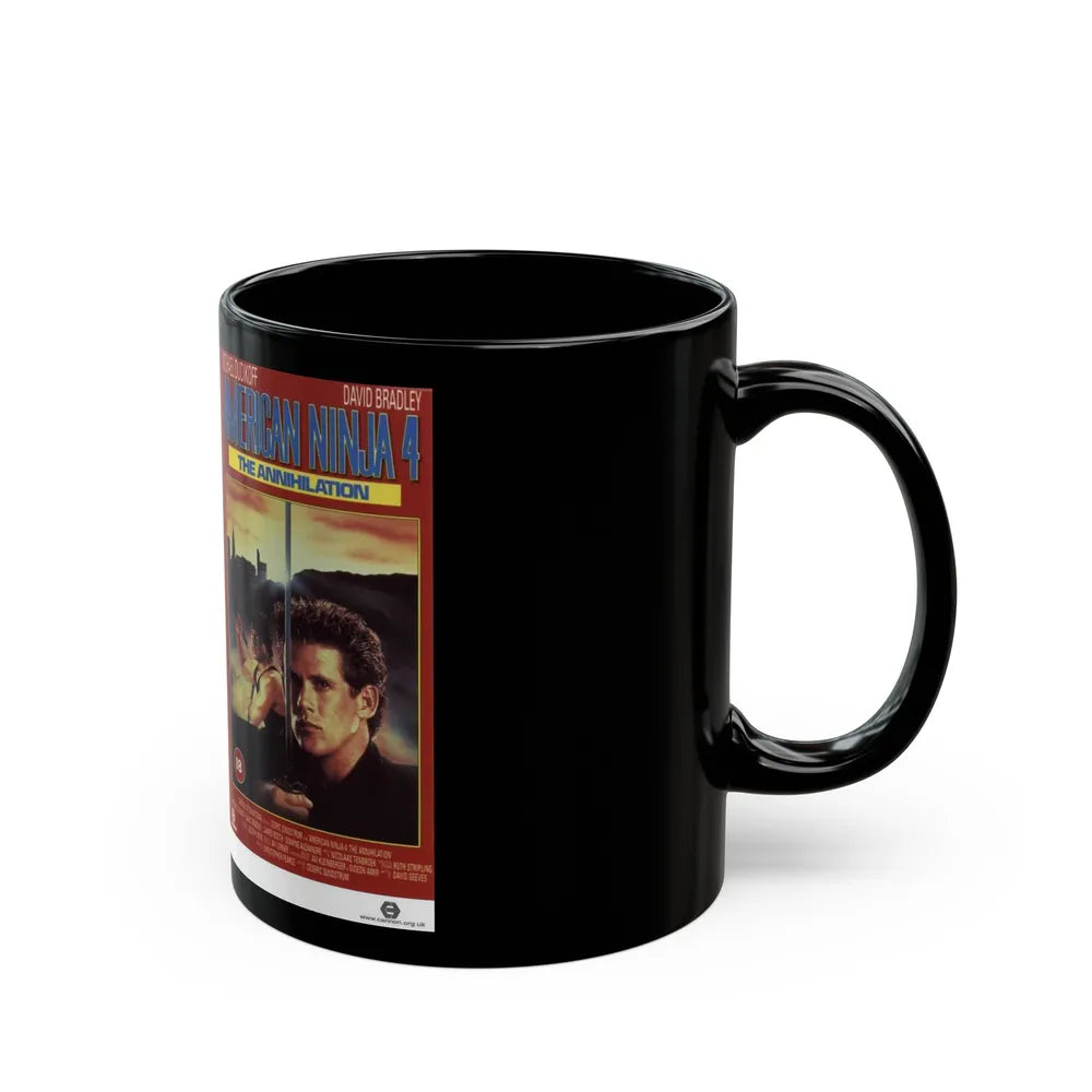 AMERICAN NINJA 4 THE ANNIHILATION (VHS COVER) - Black Coffee Mug-Go Mug Yourself