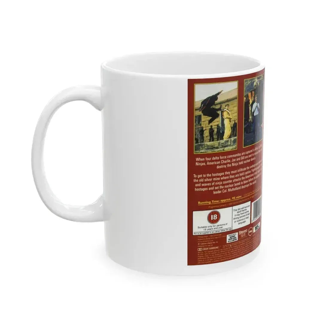 AMERICAN NINJA 4 THE ANNIHILATION (VHS COVER) - White Coffee Mug - Go Mug Yourself