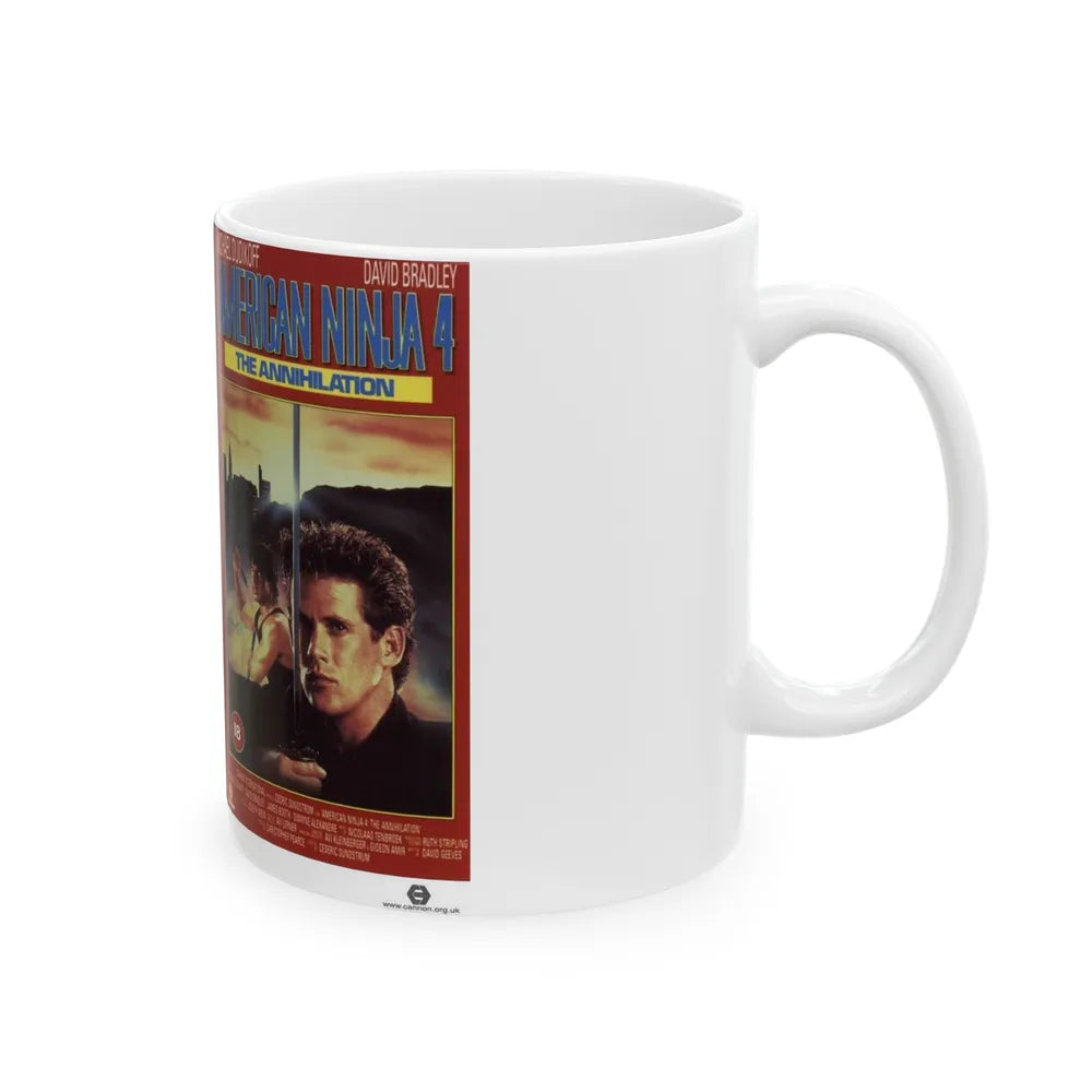 AMERICAN NINJA 4 THE ANNIHILATION (VHS COVER) - White Coffee Mug-Go Mug Yourself