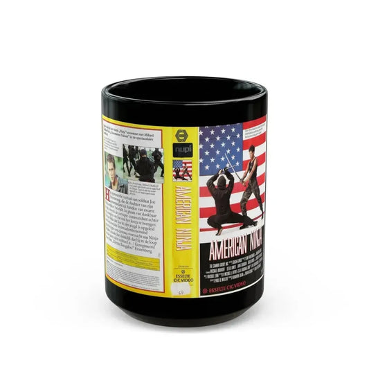 AMERICAN NINJA (VHS COVER) - Black Coffee Mug 15oz - Go Mug Yourself