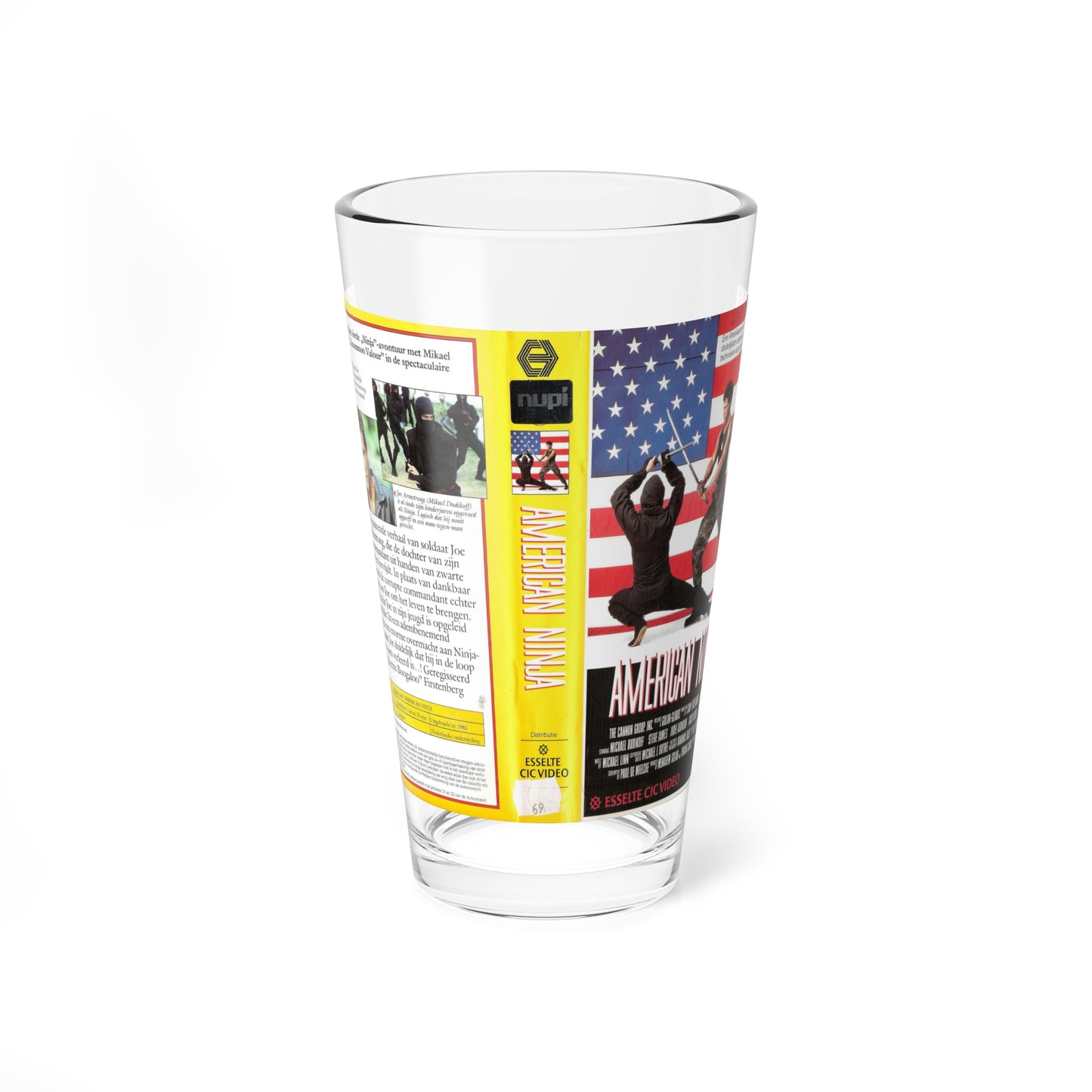 AMERICAN NINJA (VHS COVER) Pint Glass 16oz-16oz-Go Mug Yourself