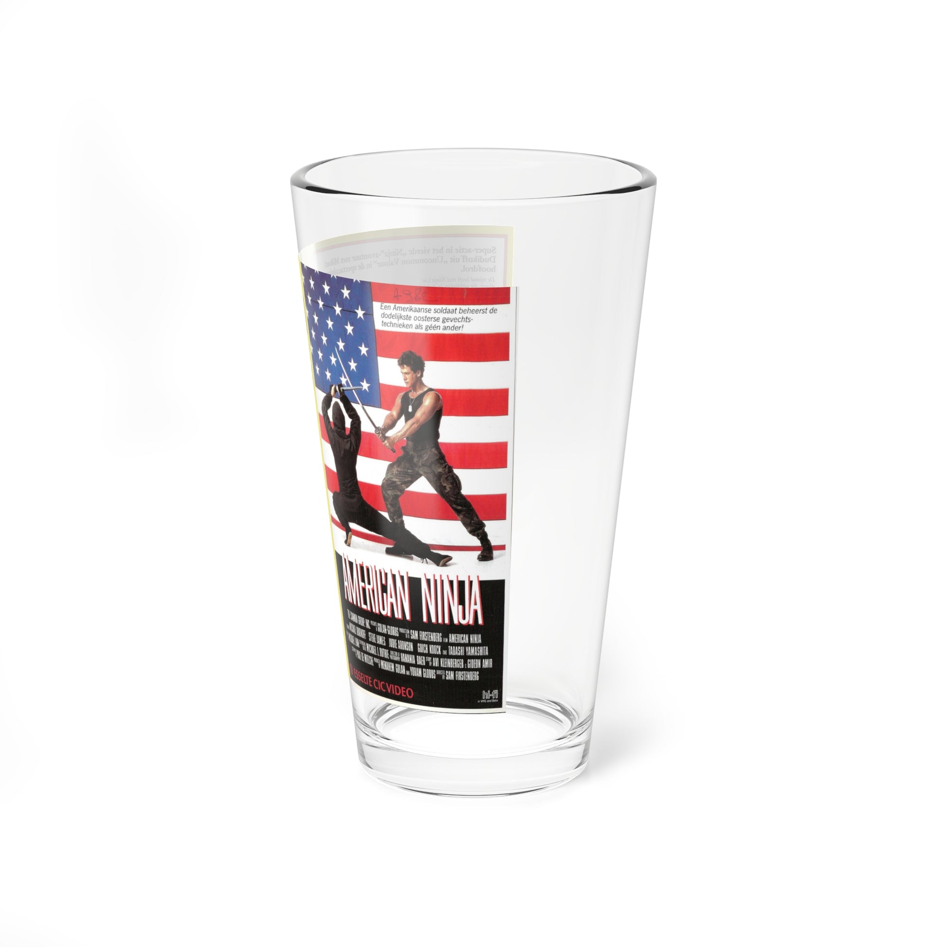 AMERICAN NINJA (VHS COVER) Pint Glass 16oz-Go Mug Yourself