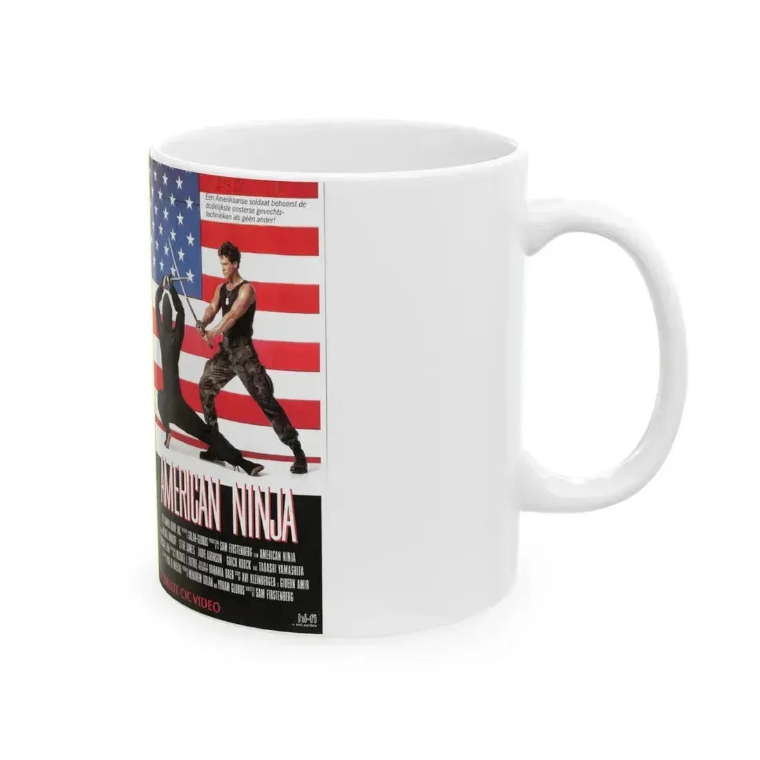 AMERICAN NINJA (VHS COVER) - White Coffee Mug - Go Mug Yourself