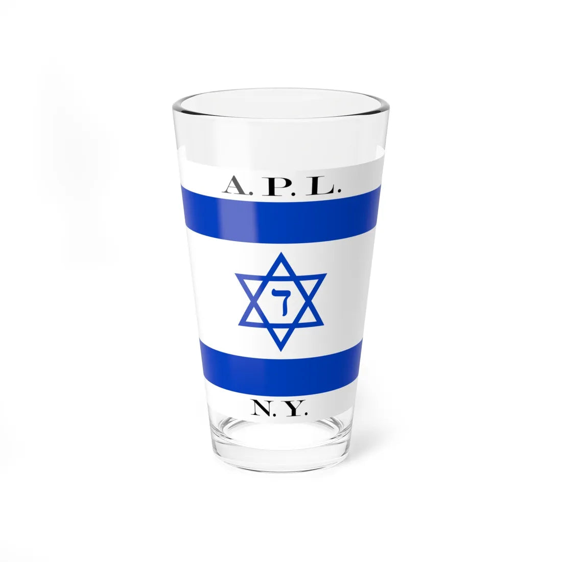 American Palestine Line house flag (Israel) Pint Glass 16oz 16oz - Go Mug Yourself