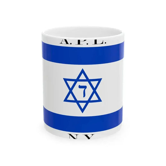 American Palestine Line house flag (Israel) White Coffee Mug 11oz - Go Mug Yourself