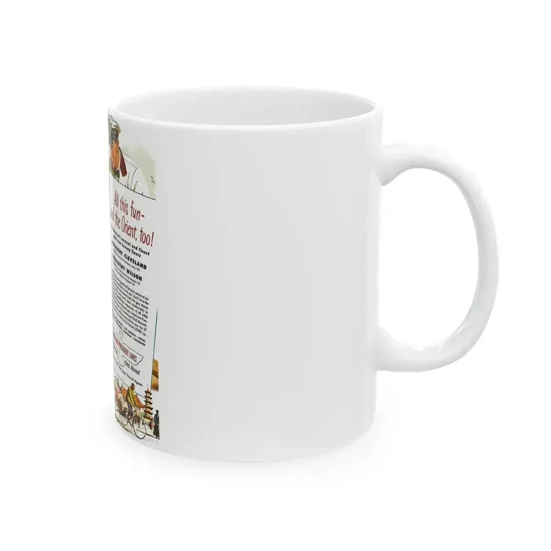 American President Lines ad, 1948 - White Coffee Mug - Go Mug Yourself