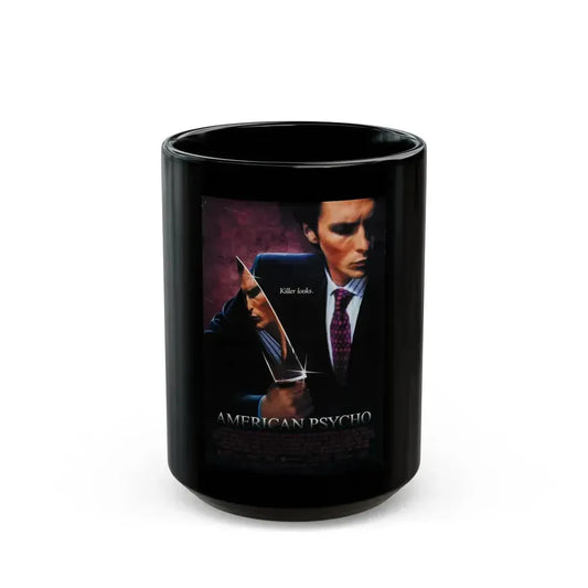 AMERICAN PSYCHO 2000 Movie Poster - Black Coffee Mug 15oz - Go Mug Yourself